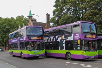 2 buses in town centre